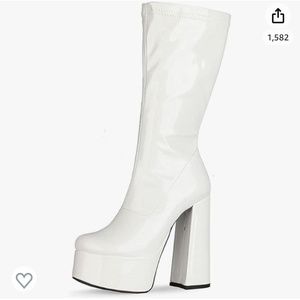 MeiLuSi GoGo Boots for Women Platform Knee High Boots Chun